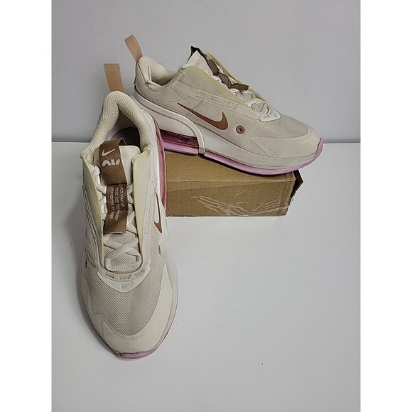 Nike Shoes - Nike Women's Cream and Pink Athletic Sneakers with Brown Swoosh